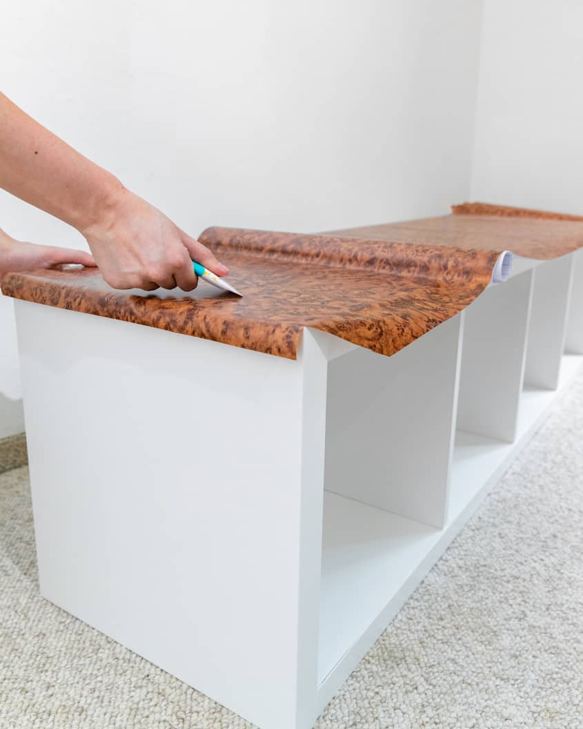 Burl Wood IKEA KALLAX DIY How to Make a Faux Burl Wood Credenza